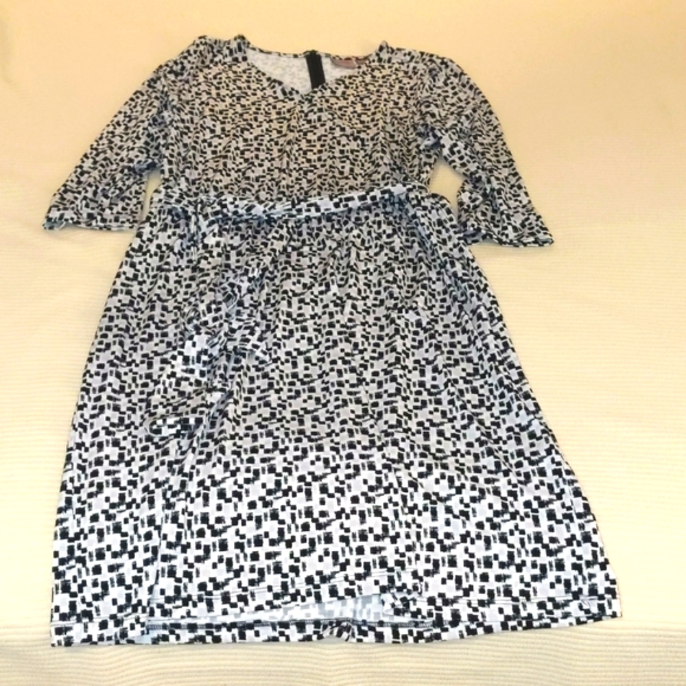 Black And White Patterned Chicos Jersey Dress - image 4
